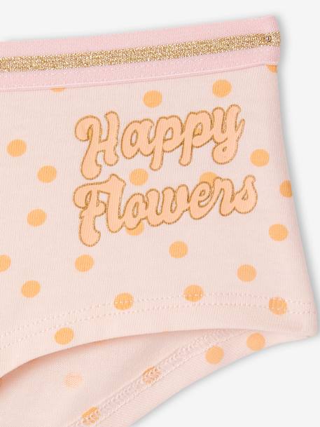 Pack of 7 Flower Shorties in Organic Cotton for Girls rose - vertbaudet enfant 