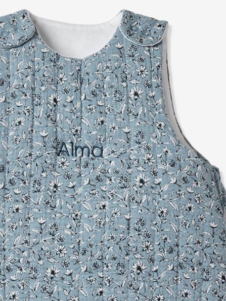 Sleeveless Baby Sleeping Bag in Cotton Gauze, INDIA printed blue - vertbaudet enfant 