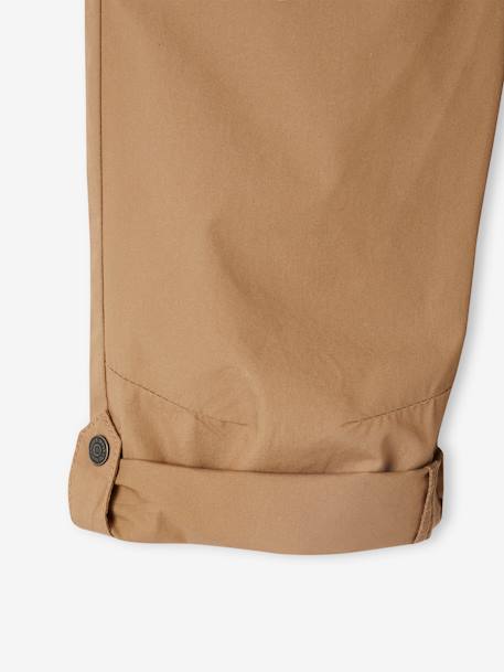 Cropped Lightweight Trousers Convert into Bermuda Shorts, for Boys beige+night blue+olive - vertbaudet enfant 