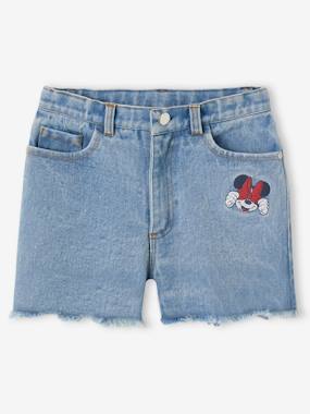 Girls-Shorts-Minnie Mouse Shorts in Embroidered Denim for Girls, by Disney®