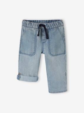 -Indestructible Cropped Denim Trousers, Roll-Up into Bermudas for Boys