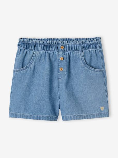 Short fille en denim léger facile à enfiler stone - vertbaudet enfant 