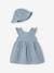 Dress & Bucket Hat Combo in Cotton Gauze for Newborns chambray blue - vertbaudet enfant 