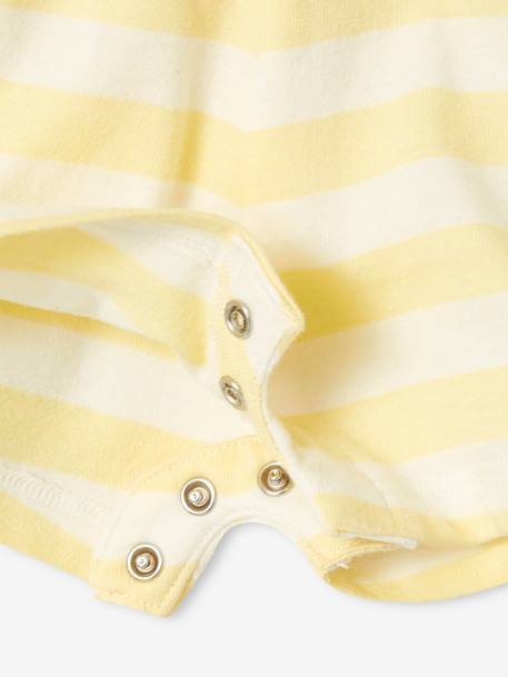Combishort Basics bébé corail+rayé jaune - vertbaudet enfant 