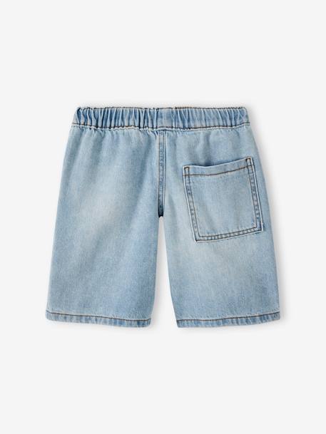 Bermuda garçon jean facile à enfiler bleu imprimé+denim gris+double stone+rayé bleu+stone - vertbaudet enfant 