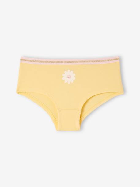 Pack of 7 Flower Shorties in Organic Cotton for Girls rose - vertbaudet enfant 