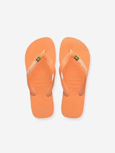Tongs enfant Brasil Logo jaune+pêche - vertbaudet enfant 