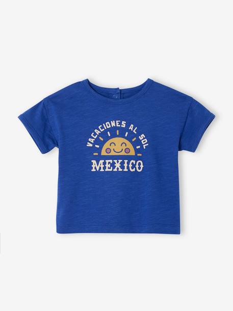 Short Sleeve Sun T-Shirt for Babies royal blue - vertbaudet enfant 