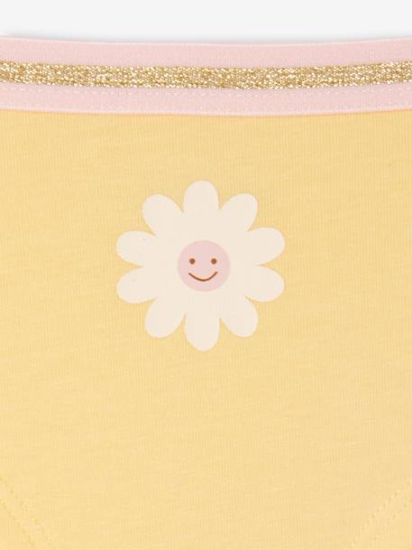 Pack of 7 Flower Shorties in Organic Cotton for Girls rose - vertbaudet enfant 