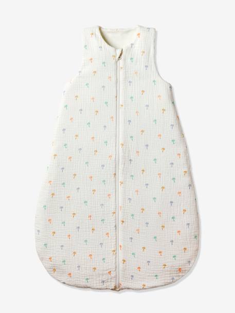 Summer Special Baby Sleeping Bag in Cotton Gauze with Central Opening, Palm Trees multicoloured - vertbaudet enfant 