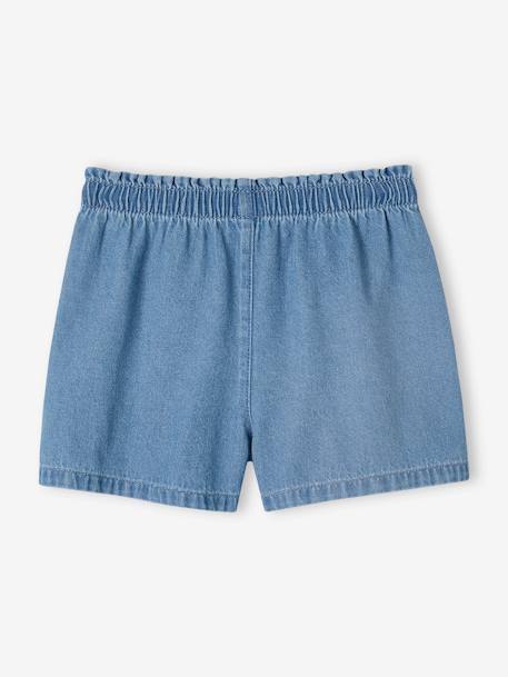 Easy-to-Put-On Light Denim Shorts, for Girls stone - vertbaudet enfant 