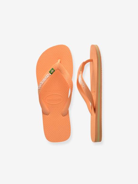 Tongs enfant Brasil Logo jaune+pêche - vertbaudet enfant 