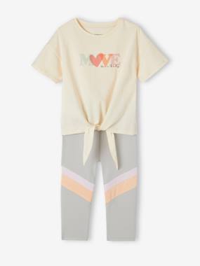 Sports Combo: 2-in-1 T-Shirt & Capris for Girls  - vertbaudet enfant