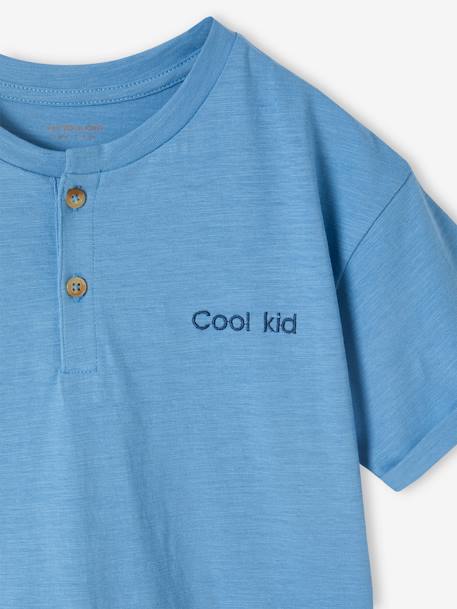 Tee-shirt tunisien garçon personnalisable bleu azur+écru - vertbaudet enfant 