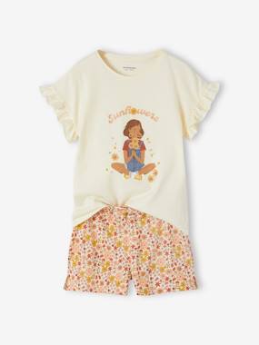 Lot de 2 pyjashorts fille en maille côtelée - vertbaudet enfant Fille-Lot de 2 pyjashorts fille en maille côtelée