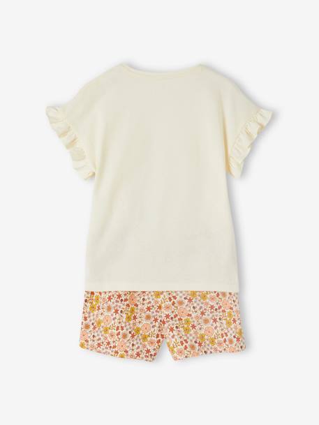 Lot de 2 pyjashorts fille en maille côtelée écru - vertbaudet enfant 