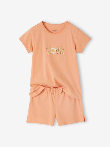 Lot de 2 pyjashorts fille en maille côtelée écru - vertbaudet enfant 