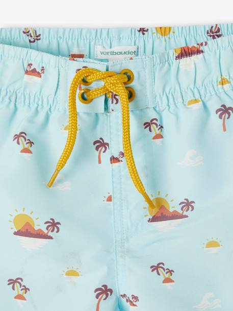 Printed Swim Shorts for Boys aqua green - vertbaudet enfant 