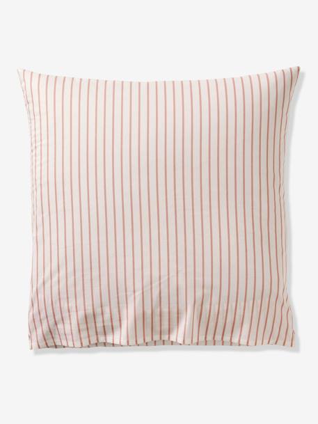 Reversible Duvet Cover + Pillowcase Essentials Set in Recycled Cotton, Flowers & Stripes printed pink - vertbaudet enfant 