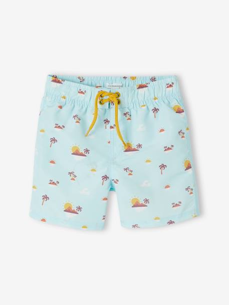 Printed Swim Shorts for Boys aqua green - vertbaudet enfant 