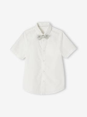 Boys-Occasion Wear Shirt, Detachable Bow-Tie, Short Sleeves, for Boys