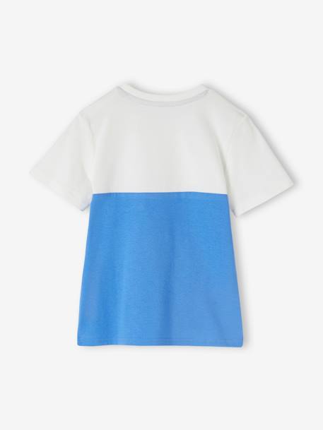 Colourblock T-Shirt for Boys azure+BLUE MEDIUM SOLID WITH DESIGN+GREEN DARK SOLID WITH DESIGN+ORANGE MEDIUM SOLID WITH DESIG - vertbaudet enfant 