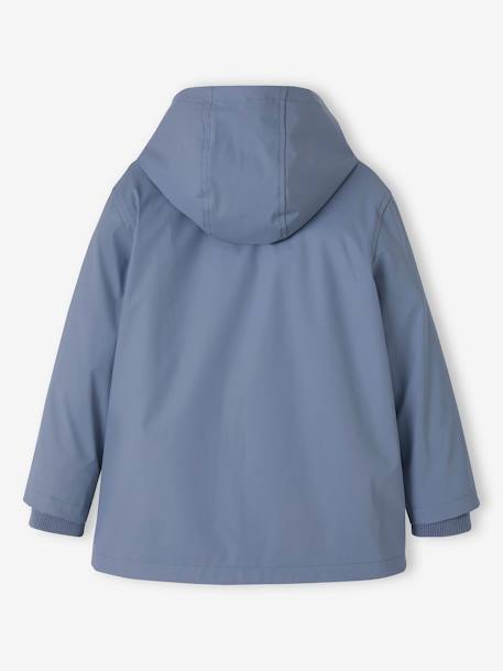 3-in-1 Rubber Raincoat with Removable Sherpa Bodywarmer for Boys grey blue - vertbaudet enfant 
