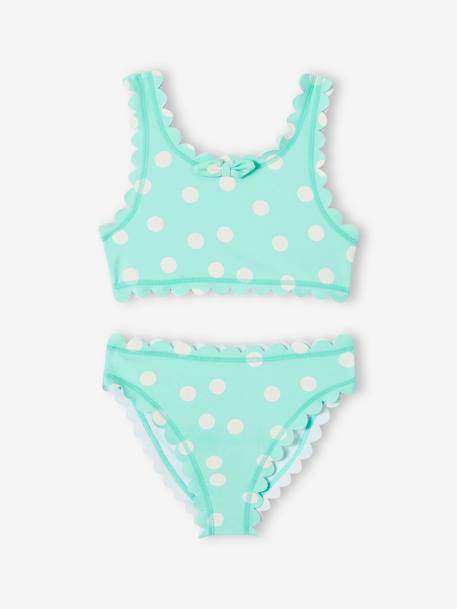 Polka Dot Bikini for Girls aqua green - vertbaudet enfant 