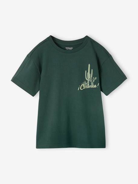 Tee-shirt motif cactus placé garçon vert sapin - vertbaudet enfant 