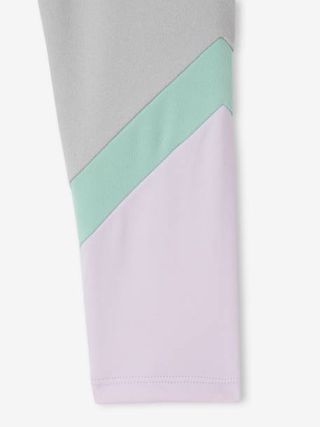 Sports Leggings in Techno Fabric, with Stripes, for Girls marl grey - vertbaudet enfant 