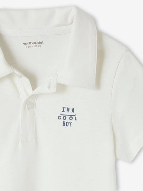 Set of 2 Plain, Short Sleeve Polo Shirts, for Boys aqua green+BLUE LIGHT SOLID WITH DESIGN - vertbaudet enfant 