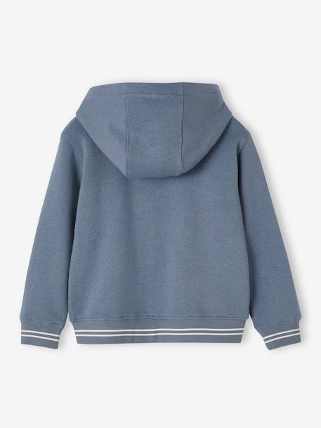 Zipped Sports Jacket with Hood for Boys grey blue+marl grey+navy blue+red - vertbaudet enfant 