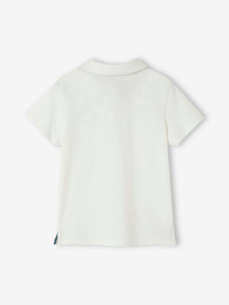 Set of 2 Plain, Short Sleeve Polo Shirts, for Boys aqua green+BLUE LIGHT SOLID WITH DESIGN - vertbaudet enfant 