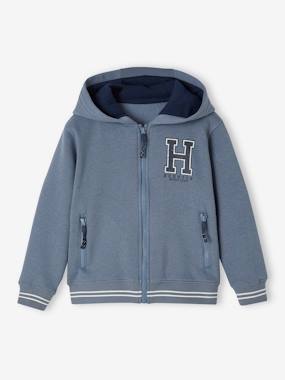 Boys-Sportswear-Zipped Sports Jacket with Hood for Boys
