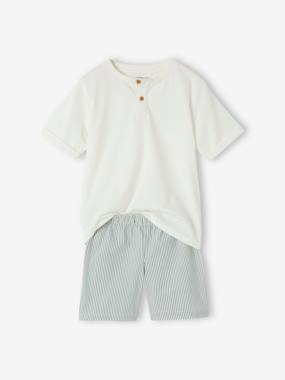 Dual Fabric Short Pyjamas for Boys  - vertbaudet enfant