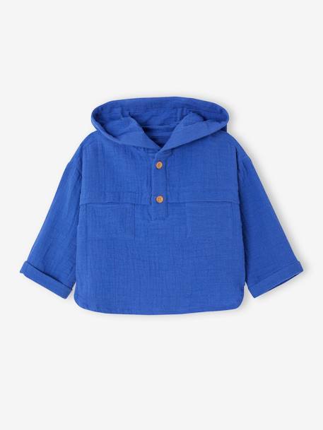 Ensemble bébé chemise en gaze de coton et pantalon bleu roi - vertbaudet enfant 