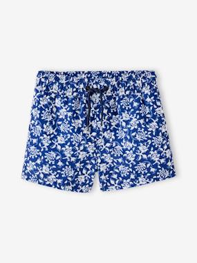Boys-Swim & Beachwear-Swim Shorts with Stylised Flowers Print for Baby Boys