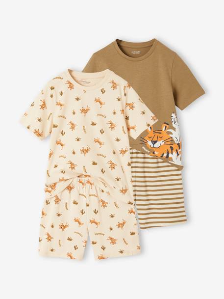 Pack of 2 Tiger Pyjamas for Boys khaki - vertbaudet enfant 
