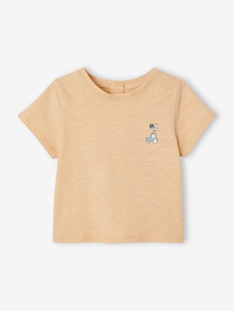 Lot de 2 T-shirts naissance manches courtes en coton biologique beige - vertbaudet enfant 
