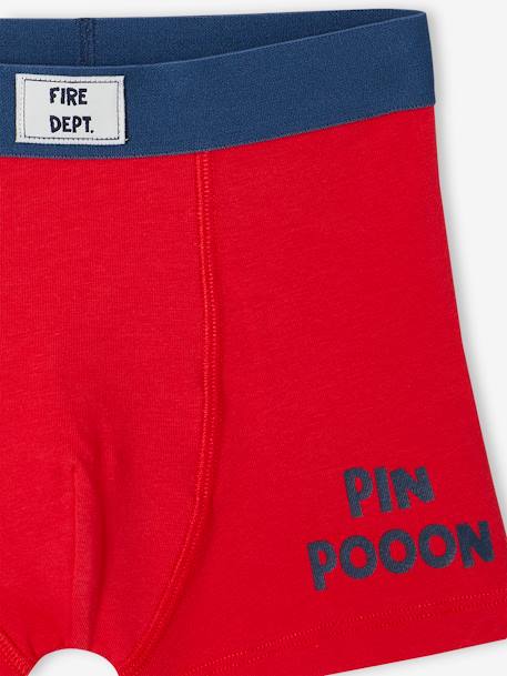 Lot de 5 boxers stretch pompiers garçon en coton bio bleu océan - vertbaudet enfant 