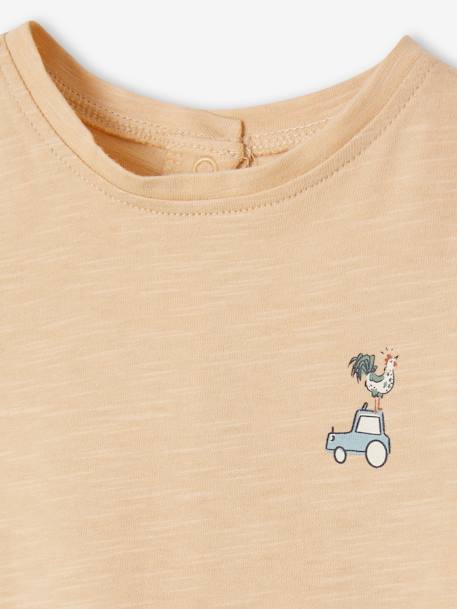 Pack of 2 Short Sleeve, Organic Cotton T-Shirts for Newborn Babies beige - vertbaudet enfant 