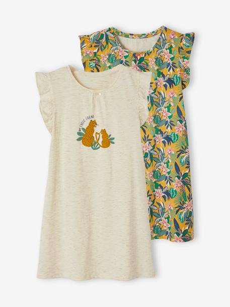 Pack of 2 Tropical Nighties marl beige - vertbaudet enfant 