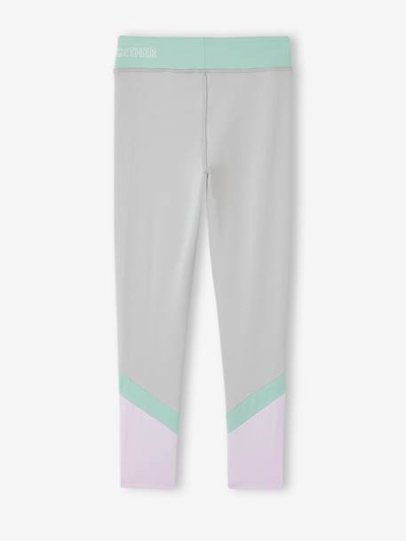 Sports Leggings in Techno Fabric, with Stripes, for Girls marl grey - vertbaudet enfant 