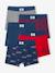 Lot de 5 boxers stretch pompiers garçon en coton bio bleu océan - vertbaudet enfant 