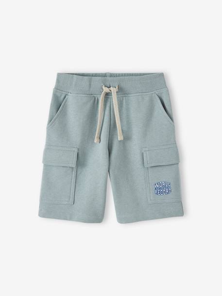 Cargo-Style Sports Shorts for Boys aqua green+navy blue - vertbaudet enfant 