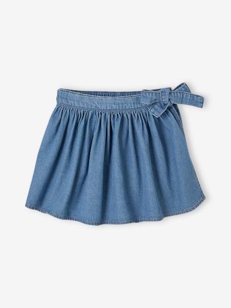 Jupe-short en denim léger fille stone - vertbaudet enfant 