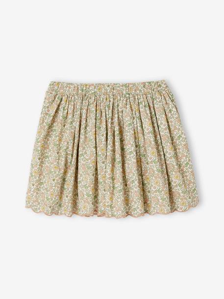 Floral Bohemian Skirt for Girls vanilla - vertbaudet enfant 
