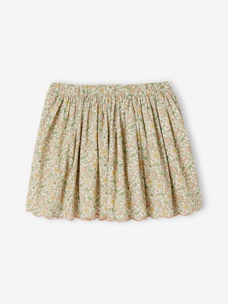 Jupe cérémonie motifs fleurs style bohème fille vanille - vertbaudet enfant 