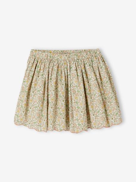 Floral Bohemian Skirt for Girls vanilla - vertbaudet enfant 