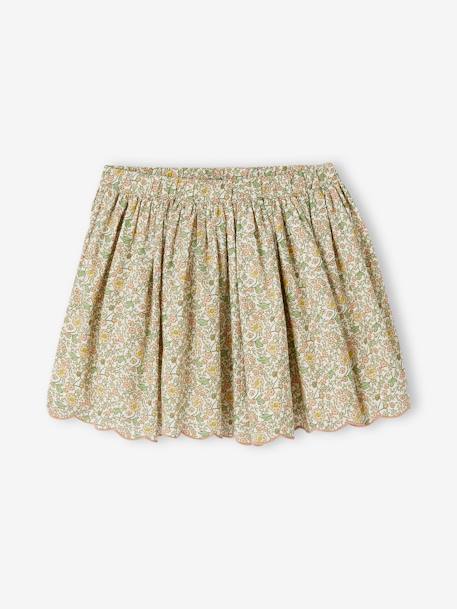 Jupe cérémonie motifs fleurs style bohème fille vanille - vertbaudet enfant 